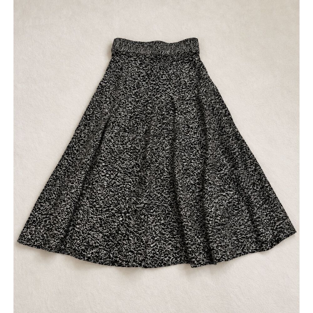 ZARA Black & White Wool Blend Knit Midi Skirt Size Small - Picture 4 of 7